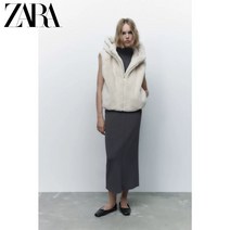 ZARA 오버핏 누빔 퀄팅 패딩 크롭 조끼