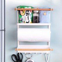 철제 마그네틱 냉장고 사이드 자석 선반 벽걸이 수납장 틈새선반 슬림 수납 정리함, No.02 원샷 마그넷 선반 브라운