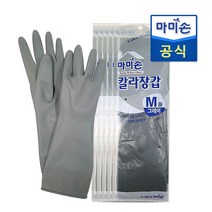 마미손 칼라 고무장갑 M, 5개, 그레이M