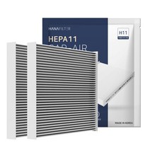 [1 1] H11 하나 차량용 에어컨 필터 PM1.0 초미세먼지 유해물질 헤파, 1 1개, HF-07