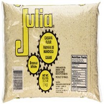 Julia - Cassava Flour White - 35.2oz (PACK OF 02) | Farinha de Mandioca Branca Crua - 1Kg, 1