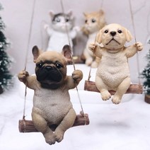 리얼리 그네타는 강아지 고양이 소품 스윙도그 스윙키티 마블 장식인형 장식품 디자인 아이디어 상품, 고양이 그레이