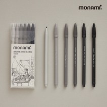 모나미 프러스펜 3000 피그먼트 6본세트 6색, 본품