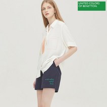 베네통 포켓 모티브 프린팅 블라우스 BABL96131 WH