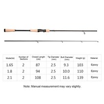가벼운민물낚시대 바다낚시대 낚시대세트휴대용 낚싯대 1.65m/1.8m/2.1m 탄소 스피닝 캐스팅 로드 세라믹, 01 Black