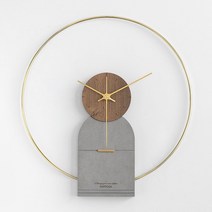 인테리어 벽걸이 벽 시계 북유럽 모던 거실, 기본, 브라운(46*49 CM)