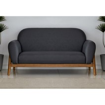 구름 라운드 PU 가죽 신혼 2인용 원목 쇼파 (2색) 명품 비싼 착한 푹신한, 아이보리+내츄럴원목