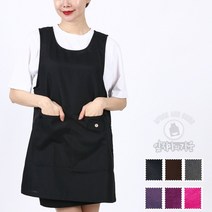주머니 원피스 앞치마 넉넉한 시장 식당용 AE226, AE226 검정XL
