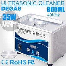 업소용 가정용 초음파 세척기 800ml 디지털 클리너 60W 스테인레스 스틸 목욕 110V 220V Degas 시계 쥬얼리에 대한 세척, 0.8L 탈가스 35W, 유럽 연합