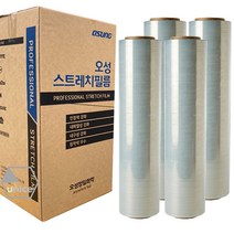 [유니스몰][품질우위] 오성 스트레치필름/공업용랩 15 18 20 25 30MIC 4롤 1박스, 15mic x 500mm x 350m