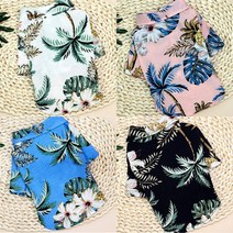 펫보스 강아지 애견 하와이안 티셔츠, 핑크