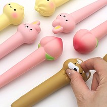 이젠 2500쪼물락스퀴시중성펜 토끼 강아지 복숭아 만두 정품