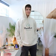 빅사이즈 기모 후드티 (아이보리)(110~115)