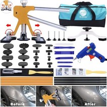GLISTON 글리스톤 45pcs 페인트 없는 덴트 수리 도구 풀러 키트 폭 조절 가능 팝스 차량 제거 골든 리프터 브리지 및 자동차 차체 오토바이 냉장고용 글루 건, golden