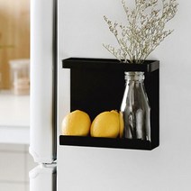 마그네틱 필수품 걸이 상품 실용적인 냉장고 아이디어 편리한 깔끔한 자석선반 틈새, 블랙, 세로형