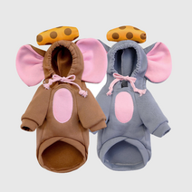 디그펫 고양이 강아지 할로윈 옷 톰과제리 치즈 후드티 가을 겨울옷 XS~2XL, 톰(그레이)