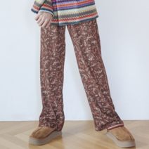 샐러드볼즈 VINTAGE FLOWER PANTS BROWN