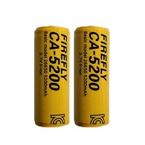 [트윈스몰] KC인증 파이어플라이 26650 리튬이온 배터리 보호회로 내장 CA-5200 충전지 5200mAh 3.7V, 2개