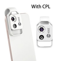 접사렌즈 어안렌즈 스마트폰 줌 망원 광각 렌즈 apexel 200x hd microscope lens for mobile phone with cpl filter led, cpl이 있는 흰색 렌즈