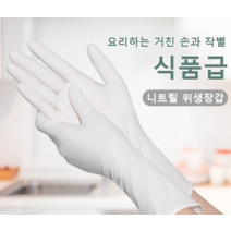POZEAL 요리용 니트릴 위생장갑 니트릴장갑 화이트, 12인치 화이트 [50개입]*2