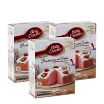 베티크로커 딸기 크림 케이크 믹스 540g Betty Crocker Strawberries Cream Cake Mix, 3팩