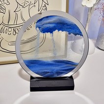 우주 모래 액자 모래멍 실버 거울 프레임, A 블루 골드