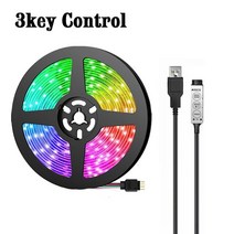 음악 동기화 LED 스트립 조명 적외선 블루투스 컨트롤러 발광 TV 백라이트 거실용 RGB 5050 리본, 03 3key control_01 0.5m
