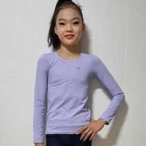 한디자인 연습복 라운드 베이직 롱슬리브 (연퍼플)