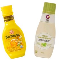 오뚜기 허니머스타드 소스 +청정원 프레시 마요네즈 (스위트콘샐러드/양배추샐러드/고소하고 진한맛/콩기름/경양식/고소함을 더한 신선한 마요네즈)