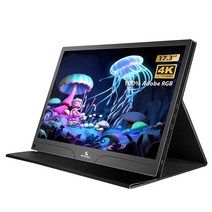 NexiGo 4K 휴대용 모니터 17.3인치 400니트 FreeSync 어도비 RGB HDR IPS 디스플레이 OTG 확장 이 듀얼 스피커 아이 케어 스크린 노트북 PC/맥/콘솔/