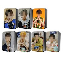 EXO 엑소 엑쏘 4인치 40매 개인 폴라로이드 랜덤 엽서 로모 사진 카드 컬렉션 굿즈 틴케이스, 레이