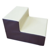 [방수계단] 40x50x30 까씨네 레자 강아지계단 2단E 투톤/인조가죽/생활방수/인테리어 효과/쇼파용 일반침대용, 2단E 레자 브라운아이보리