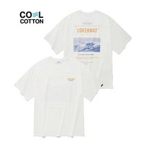COVERNAT 오션 레이아웃 티셔츠 화이트