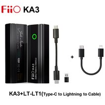 FiiO KA3 Portable USB DAC Headphone Amplifier ES9038Q2M DAC Chip 32Bit/768kHz DSD512 3.5/4.4mm Outpu, 02 KA3 LT Cable