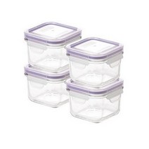 글라스락 퍼플에디션 정사각 210ml, 32세트, 퍼플에디션 정사각 4p
