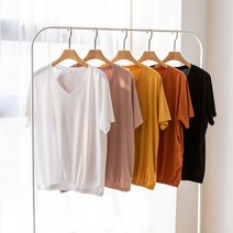 코코세븐 1+1 군살커버 밑단밴딩 브이넥 반팔 티셔츠 빅사이즈여성 L XL