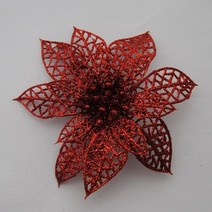 15cm 플라스틱 시뮬레이션 반짝이 할로우 웨딩 인조 꽃 발렌타인데이 장식, 08 빨간