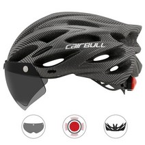 이동식 바이저 고글이 있는 Cairbull 초경량 사이클링 헬멧 자전거 미등 Intergrally-Molded Mountain Road MTB 헬멧 230g, CB-26 그레이