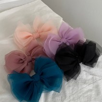 로맨틱모모 5color 설레는 쉬폰 오간자 리본 여자 머리 예쁜 헤어 핀 악세사리