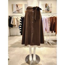 [르샵] (LB48SK070) 벨트 기모 버튼 A라인 스커트