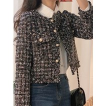 여성트위드자켓 여자 캐주얼 자켓 싱글 브레스트 트위드 자켓 여성 우아한 어 세련된 짧은 코트 새로운 가을 패션 여성 의류