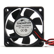 Fielect 24V 브러시리스 DC 쿨링 팬 60x60x25mm 미니 쿨링 팬 긴 수명 슬리브 베어링 컴퓨터 케이스 쿨링 팬 0.12A 1개, 60 x 60 x 25 mm DC 24V 0.12A Y
