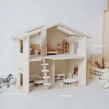 원목 인형의 집 토끼 역할놀이 우드 하우스 장난감 놀이 빌라 인형놀이 인형의집 돌하우스, 01
