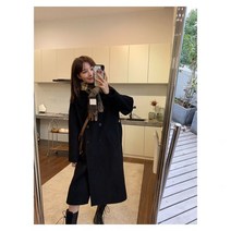 코트 트렌치 겨울 가을 행운 양면 캐시미어 여중 롱 순모 100% 알파카 코코아