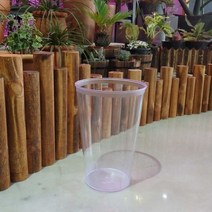 ppp 투명 아크릴 꽃통 대 19x29cm 투명 휴지통.쓰레기통