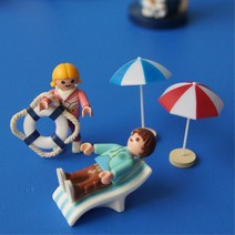 서핑샵 장식품 파라솔 썬베드 미니어쳐 미용실 카운터 현관 가게데코 촬영소품, 파라솔 블루