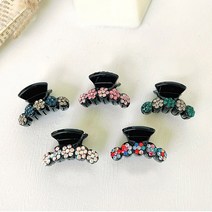 꽃잎 포인트 미니 집게핀 앞머리 옆머리 반묶음 큐빅 보석 여자 데일리 심플 머리핀 헤어핀
