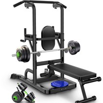 딥스머신 스쿼트 스탠드 하프렉 듀얼폴리 파워랙, 17KG 다기능 블랙