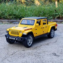 JEEP 지프 랭글러 트럭 미니카 모형 1:32 다이캐스트 장난감 자동차, 단일사이즈, 지프 노랑