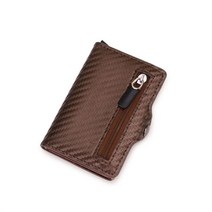 탄소 섬유 Rfid 카드 홀더 남자 지갑 돈 가방 남성 빈티지 블랙 2022 스몰 가죽 미니 슬림 Walets